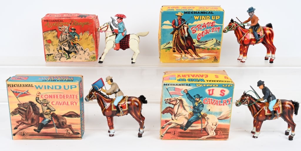 4- JAPAN WINDUP HORSE & RIDER TOYS w/ BOXES (1 of 3)