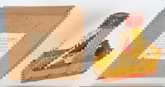 JAPAN TIN MARDI GRAS KINGS FLOAT PUSH TOY w/ BOX