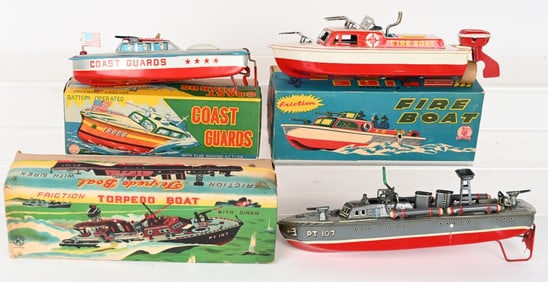 3- JAPAN TIN BOATS w/ BOX