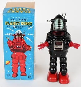 JAPAN KO TIN WINDUP PLANET ROBOT w/ BOX
