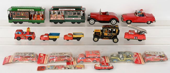 LARGE LOT JAPAN FRICTION TIN VEHICLES