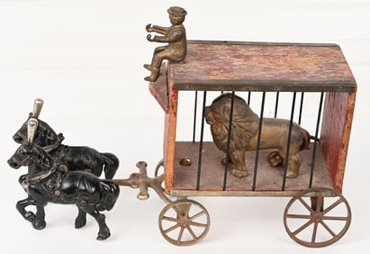 ARCADE CAST IRON & WOOD CIRCUS WAGON