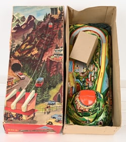 GERMAN TECHNOFIX TIN WINDUP CABLE CAR w/ BOX