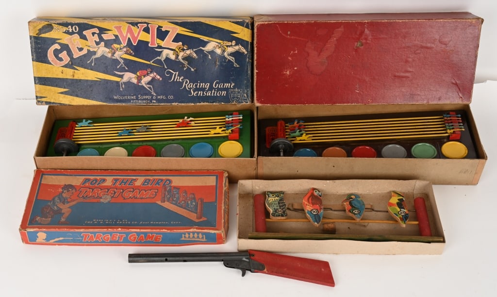 2- GEE WHIZ HORSE RACE GAMES & TARGET GAME w/ BOX (1 of 5)