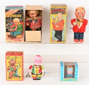 4- JAPAN WINDUP TOYS w/ BOXES