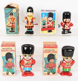 4- JAPAN WINDUP SOLDIER TOYS w/ BOXES