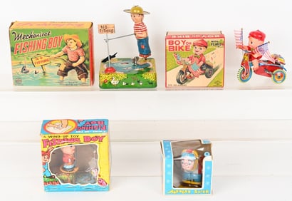 4- JAPAN WINDUP TOYS w/ BOXES