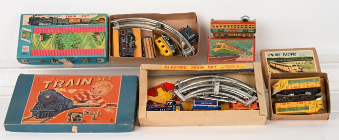4- JAPAN TIN TRAIN TOYS w/ BOXES