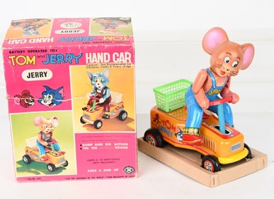 JAPAN BATTERY OP TOM & JERRY HANDCAR w/ BOX