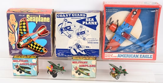 5- TOY AIRPLANES w/ BOX
