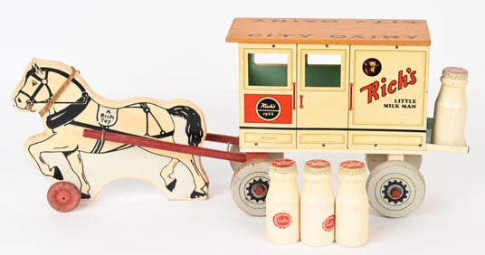 RICH TOYS HORSE DRAWN MILK WAGON