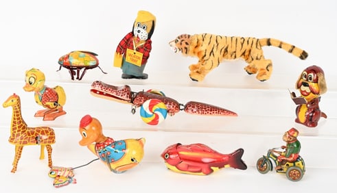 LOT OF WINDUP ANIMAL TOYS