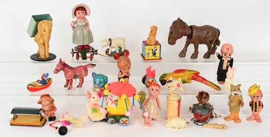 VINTAGE TOY LOT, CELLULOID & MORE