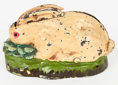 KILGORE RABBIT IN CABBAGE MECHANICAL BANK