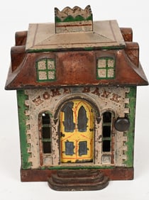 J&E STEVENS HOME w/ DORMERS MECHANICAL BANK