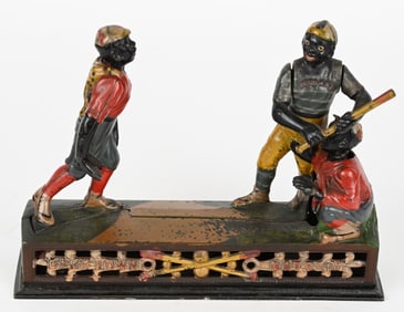 J&E STEVENS DARKTOWN BATTERY MECHANICAL BANK