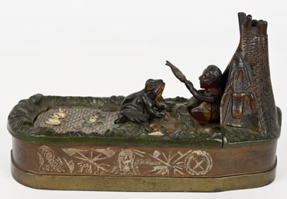 J&E STEVENS CHIEF BIG MOON MECHANICAL BANK