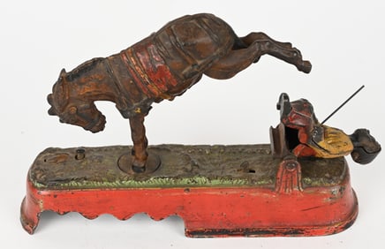J&E STEVENS SPIES A MULE MECHANICAL BANK