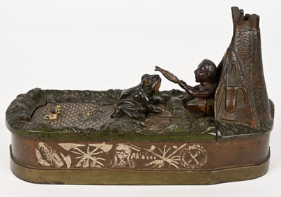 J&E STEVENS CHIEF BIG MOON MECHANICAL BANK