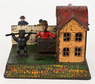 ORGAN GRINDER DANCING BEAR MECHANICAL BANK