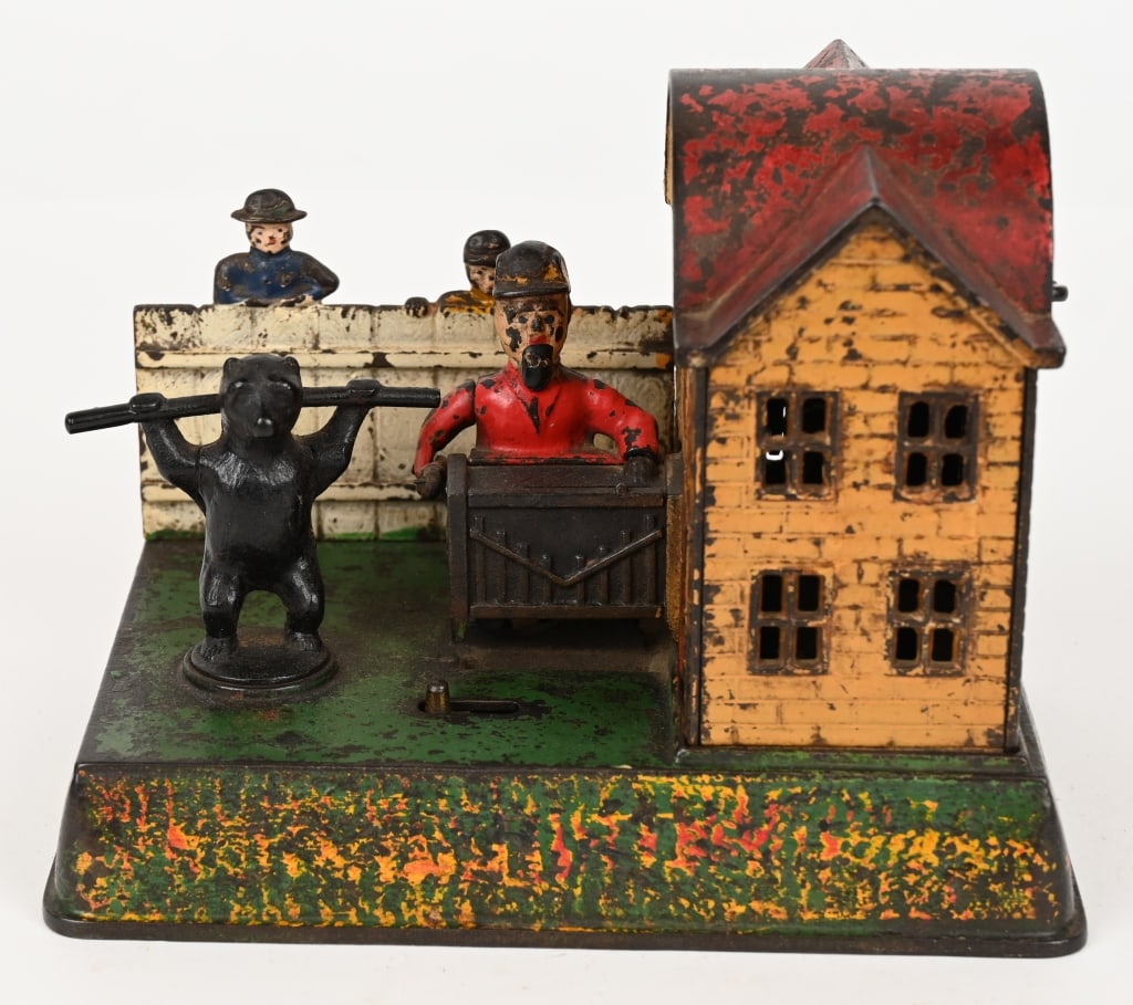 ORGAN GRINDER DANCING BEAR MECHANICAL BANK (1 of 5)