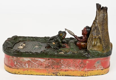 J&E STEVENS CHIEF BIG MOON MECHANICAL BANK