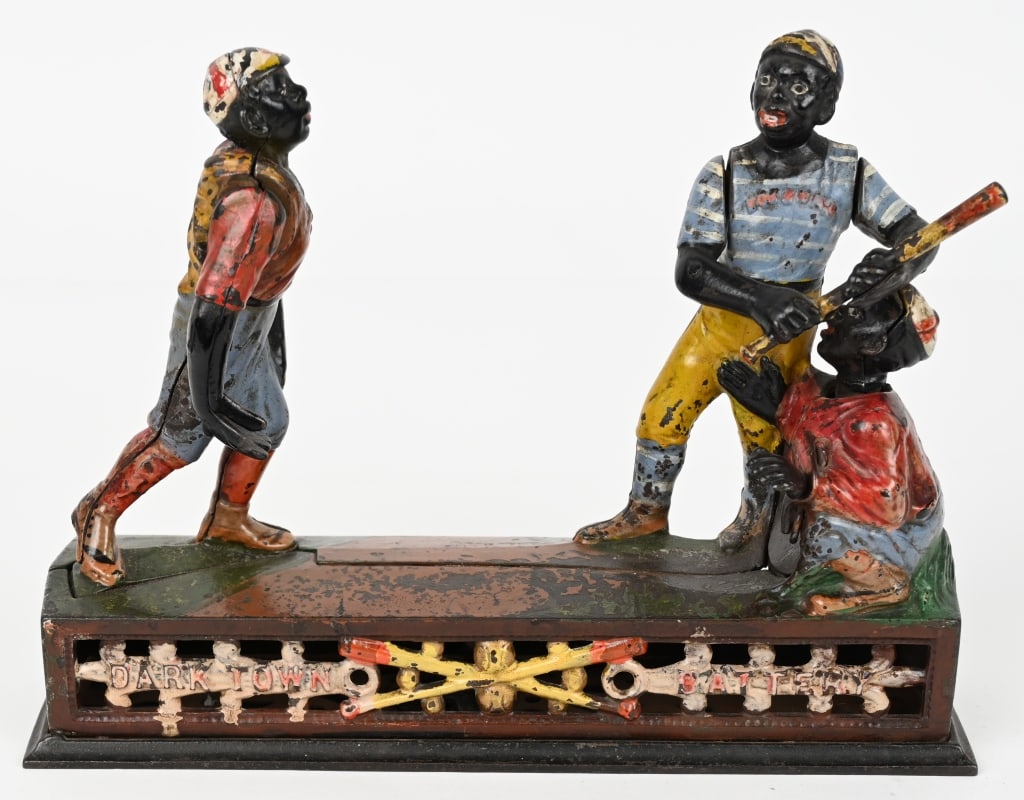 J&E STEVENS DARKTOWN BATTERY MECHANICAL BANK (1 of 5)