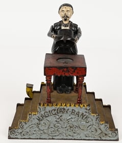 J&E STEVENS MAGICIAN MECHANICAL BANK