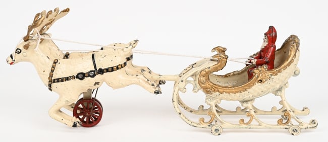 HUBLEY SANTA SLEIGH TWO REINDEER