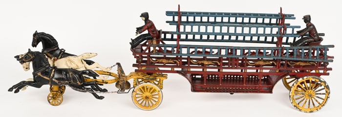 LARGE DENT HORSE DRAWN FIRE WAGON