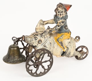 GONG BELL CLOWN RIDING PIG BELL TOY