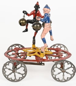 GONG BELL CAST IRON DOUBLE TRAMP BELL TOY