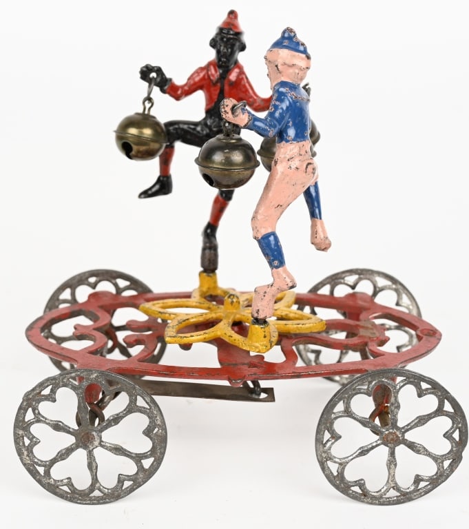 GONG BELL CAST IRON DOUBLE TRAMP BELL TOY (1 of 6)