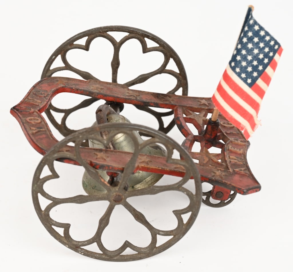 GONG BELL CAST IRON YOUNG AMERICA BELL TOY (1 of 4)