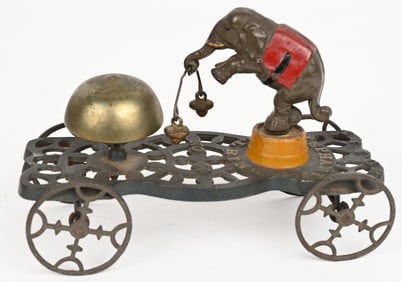 GONG BELL CAST IRON ELEPHANT BELL TOY