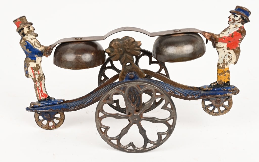 WATROUS CAST IRON UNCLE SAM & JOHN BULL BELL TOY (1 of 5)