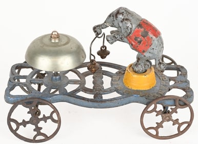 GONG BELL CAST IRON ELEPHANT BELL TOY