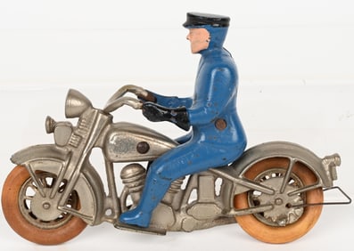 RARE KILGORE CAST IRON MOTORCYCLE w/ RIDER