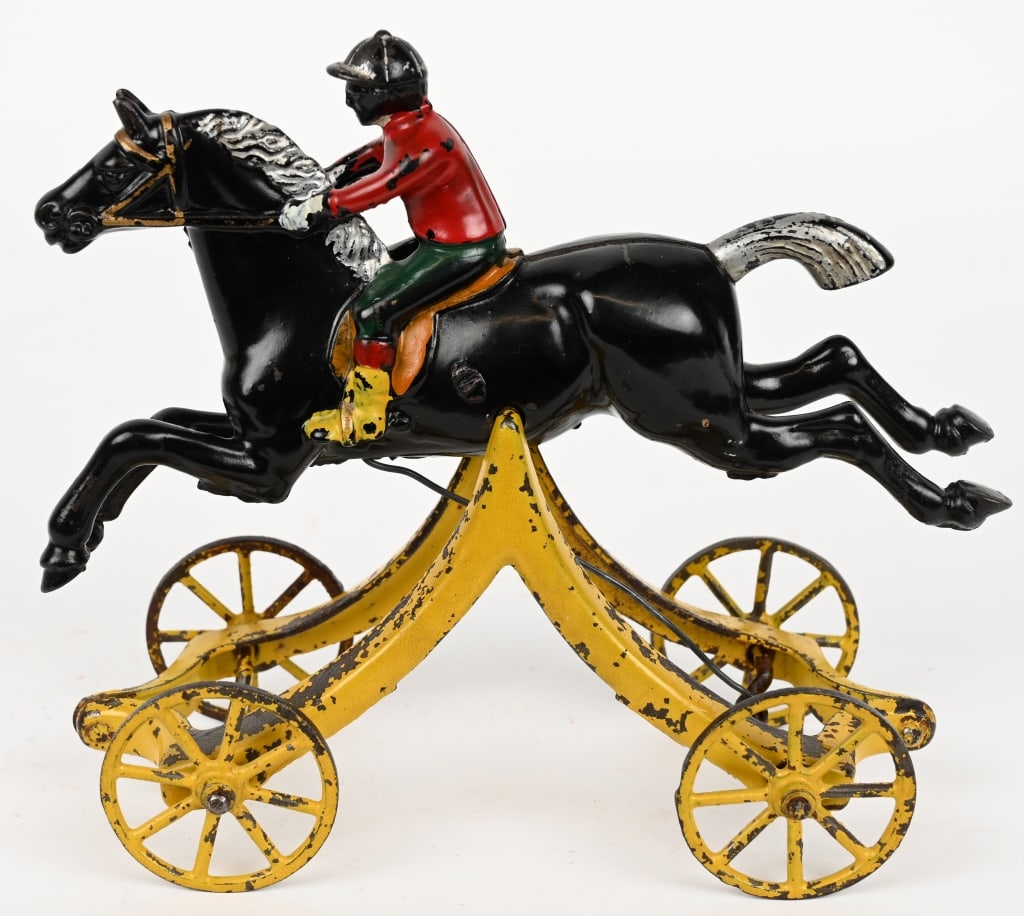 KENTON 1905 CAST IRON HORSE STEEPLE CHASE (1 of 4)