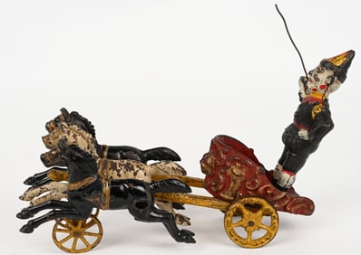 HUBLEY CAST IRON CIRCUS CLOWN CHARIOT