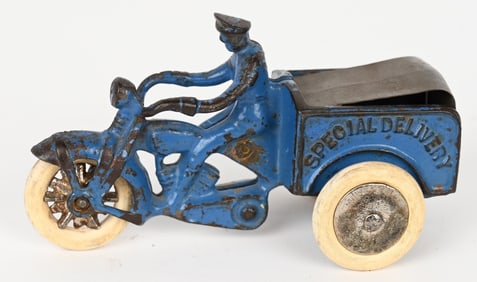 KILGORE CAST IRON SPECIAL DELIVERY MOTORCYCLE