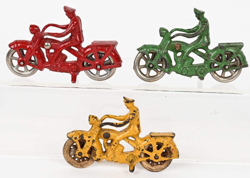 3- KILGORE CAST IRON SOLO MOTORCYCLES (1 of 7)