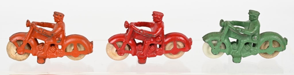 3- HUBLEY CAST IRON SOLO MOTORCYCLES (1 of 4)