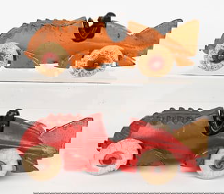 2- HUBLEY CAST IRON RACE CARS