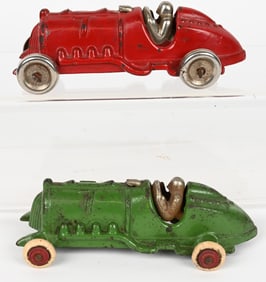 2- HUBLEY CAST IRON RACE CARS