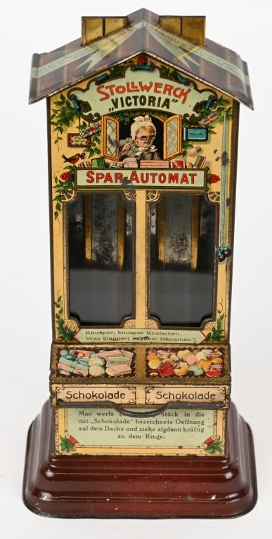 STOLLWERCK VICTORIA CHOCOLATE VENDING TIN BANK (1 of 7)