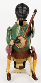 GUNTHERMANN HAND PAINTED TIN WINDUP BANJO PLAYER