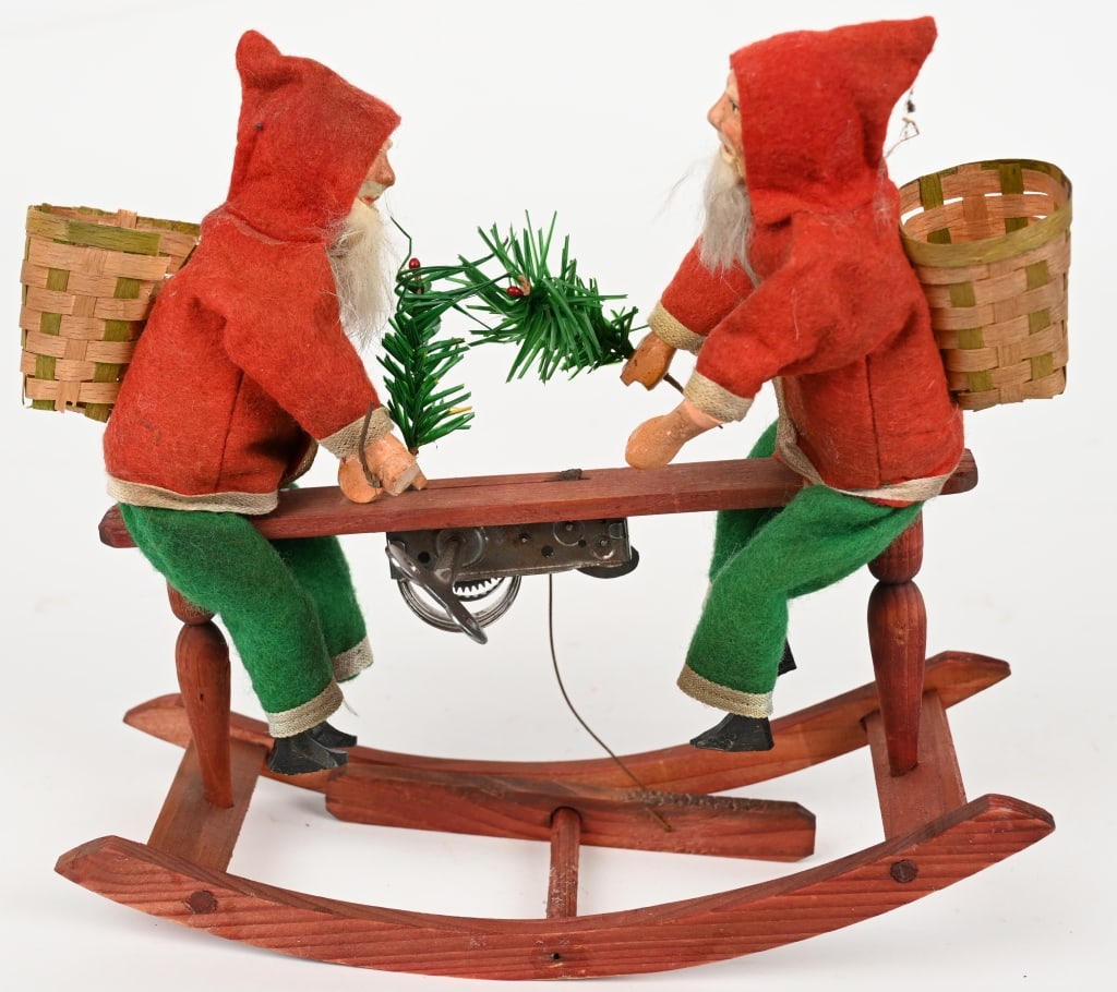 GERMAN WINDUP DOUBLE SANTA CLAUS SEE SAW (1 of 4)