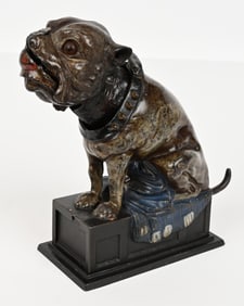 J&E STEVENS BULL DOG MECHANICAL BANK