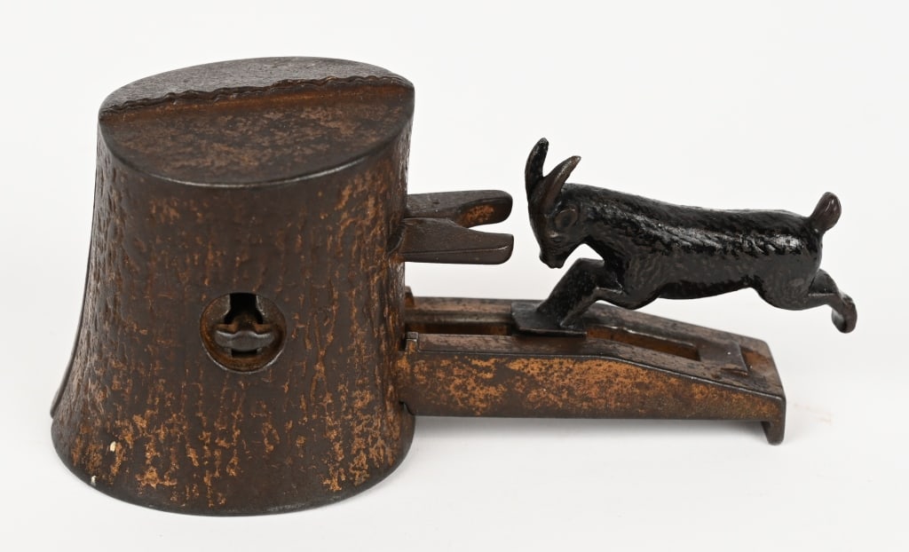 JUDD BUTTING GOAT AT TREE STUMP MECHANICAL BANK (1 of 4)